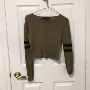 Army green striped sweater